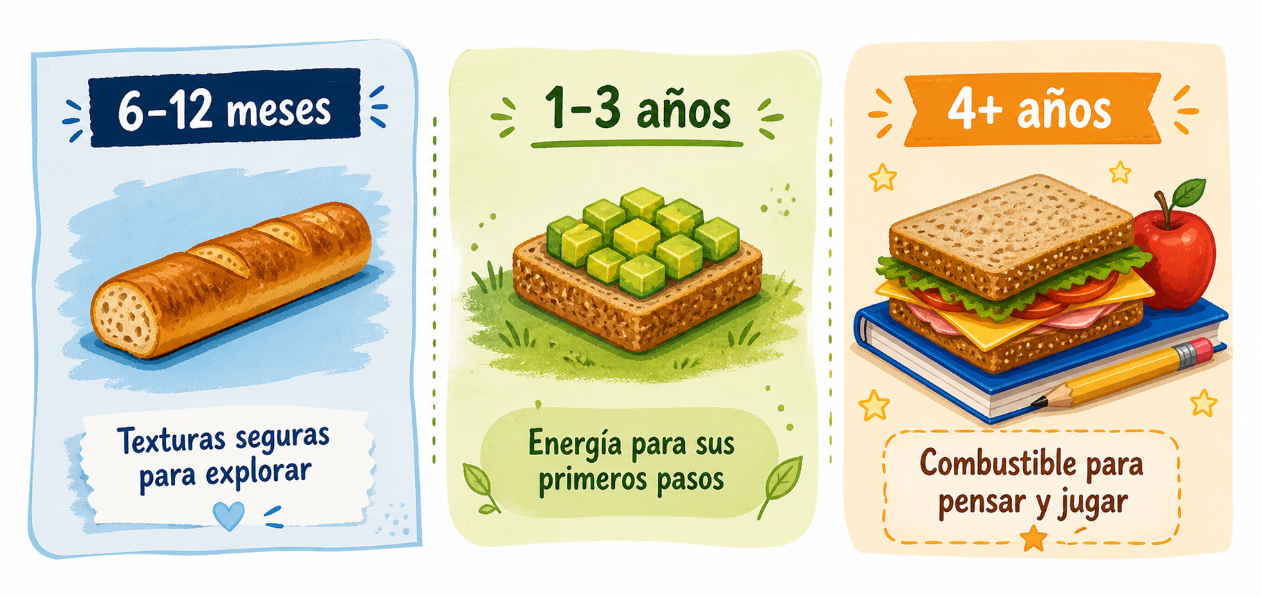 Guía de consumo de pan en niños por etapa
